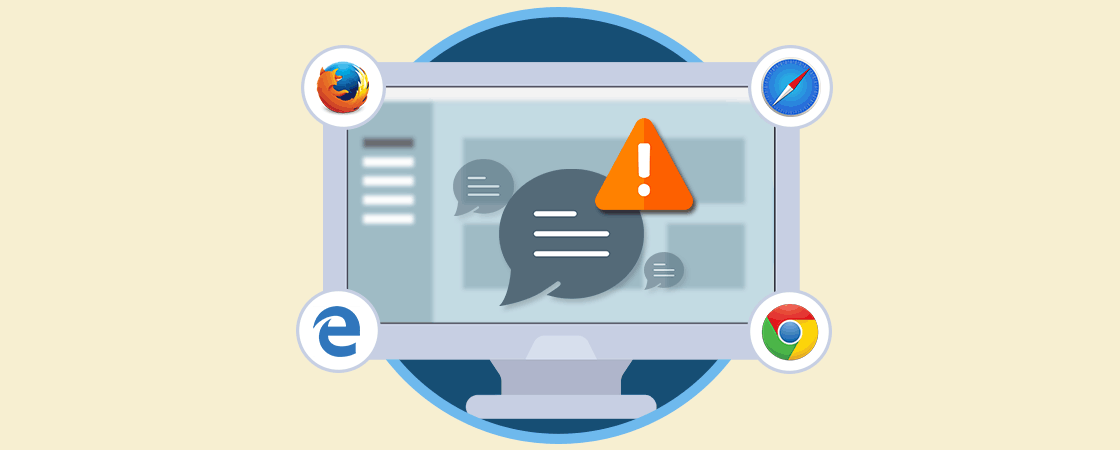 Parar aviso notificaciones web en Chrome, Firefox, Edge y Safari