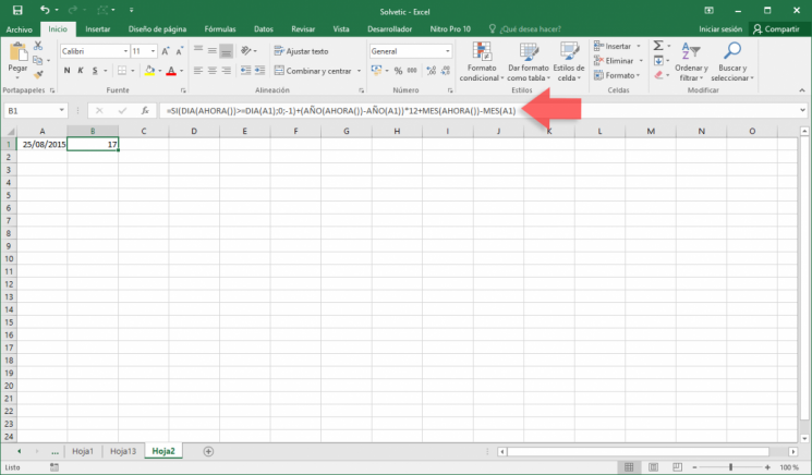 Calcular MESES Entre DOS FECHAS Excel 2016 Y 2019 A os Y D as Solvetic