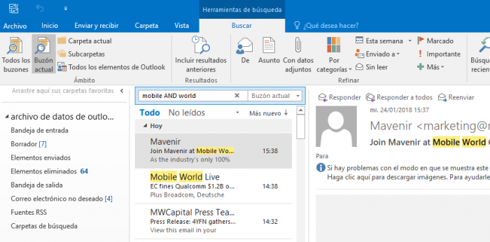 C mo buscar varias palabras en correos microsoft outlook 2016 solvetic