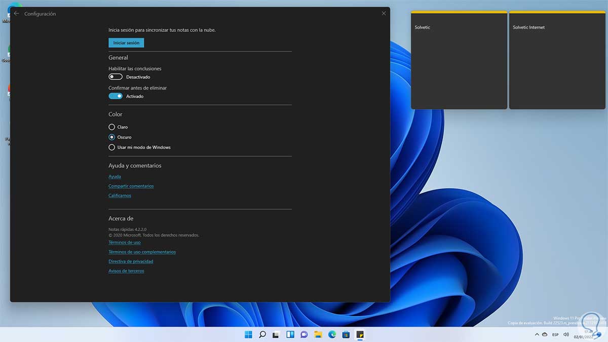 Popa colateral archivo ▷ Cómo poner Notas en el Escritorio Windows 11 ✔️ - Solvetic