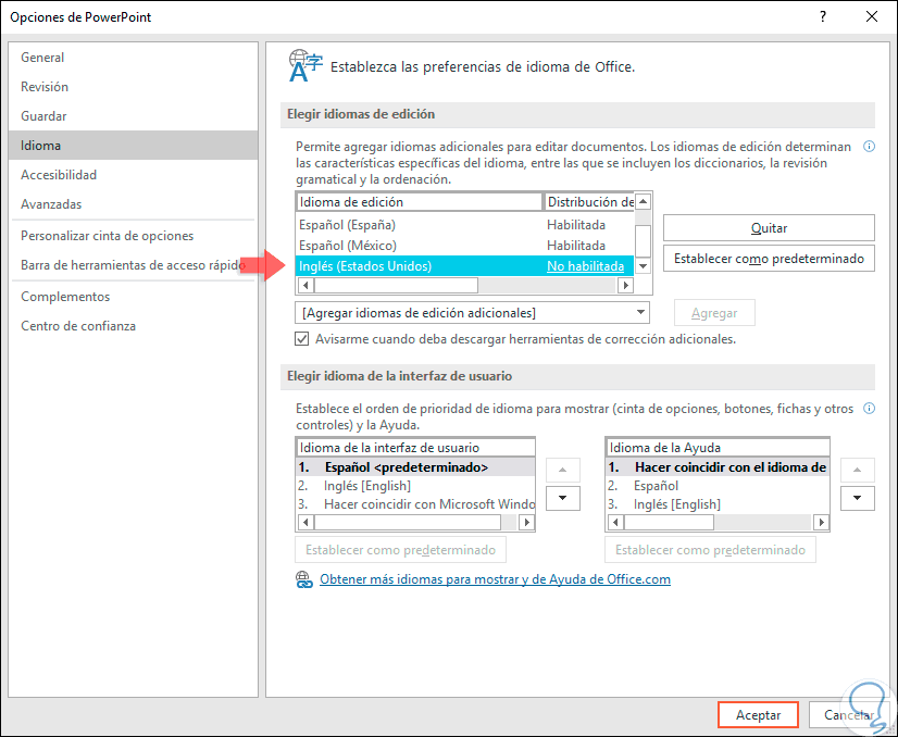 Cómo cambiar el idioma PowerPoint 2019 y PowerPoint 2016 Solvetic