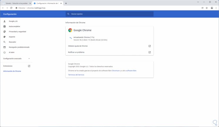 azufre Así llamado salida Actualizar Google Chrome a la Ultima Versión ✔️ 2022 - Solvetic