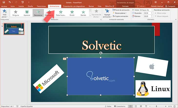 ▷ Cómo aplicar tipos efecto de animación en PowerPoint 2016 - Solvetic