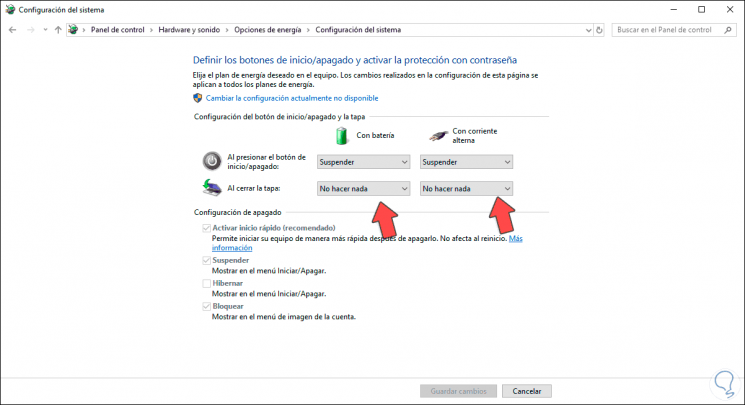 Cerrar la tapa del portátil laptop sin que se apague Windows 10 - Solvetic