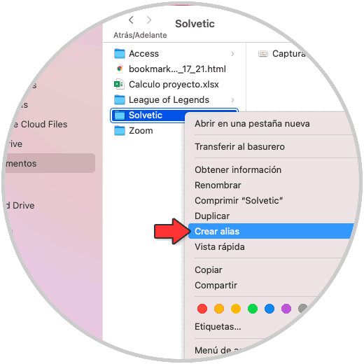 Crear acceso directo de carpeta en Mac - Solvetic