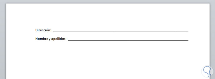 Cómo crear líneas vacias rellenar formulario con Microsoft Word Solvetic
