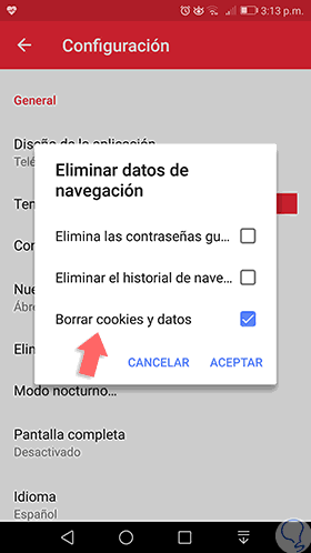 Borrar configuracion firefox