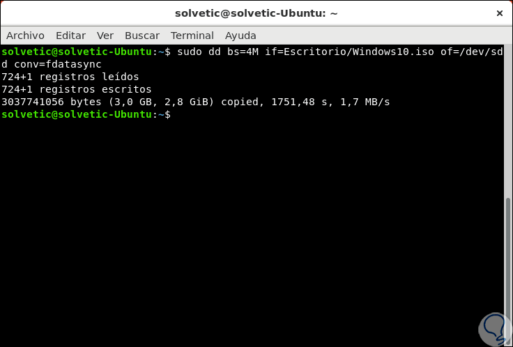 Cómo grabar una imagen ISO de Linux en USB comando - Solvetic