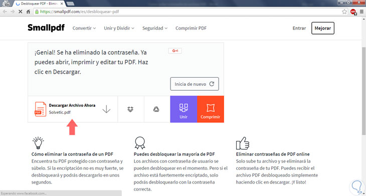 Desbloquear pdf url