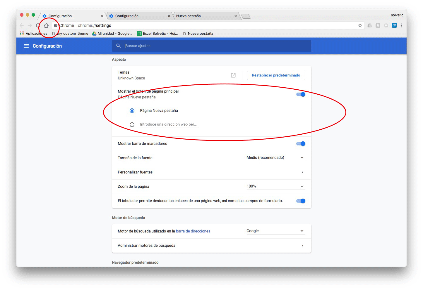 Cómo habilitar botón Home (casa) en Chrome Solvetic
