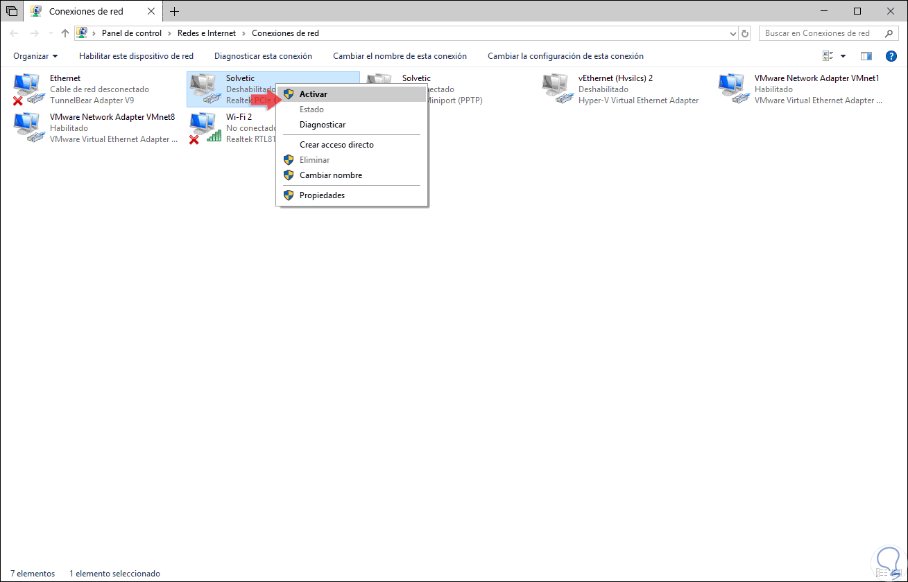 Habilitar o deshabilitar WiFi 802.11d Windows 10 Solvetic
