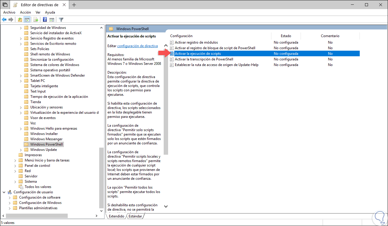PowerShell: No se puede cargar el archivo porque en el sistema está ...
