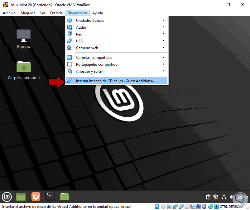 linux mint virtualbox