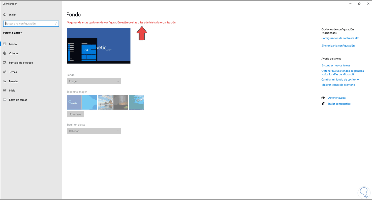 Cambiar fondo de pantalla Windows 10 sea bloqueado por Administrador GPO -  Solvetic