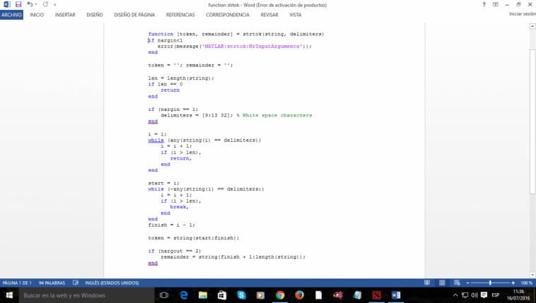 interpretacion de función strtok en matlab - Solvetic
