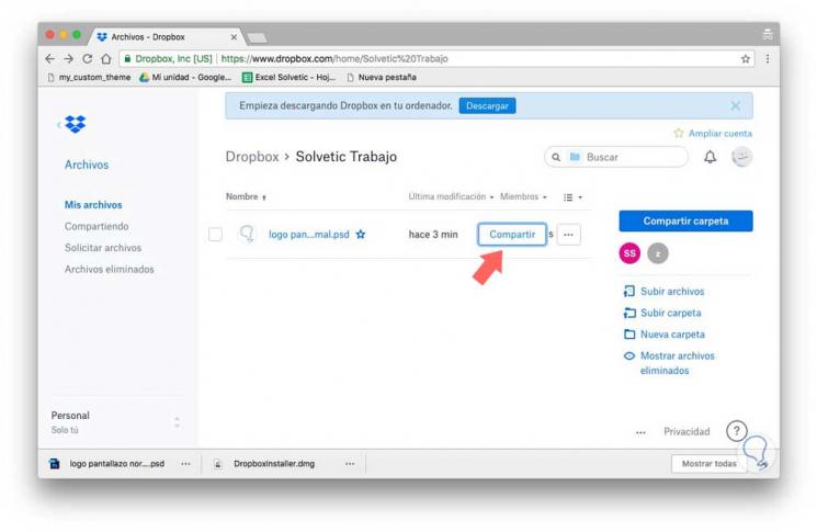 Cómo utilizar las principales funciones de Dropbox - Solvetic