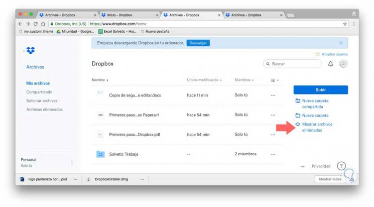 Cómo utilizar las principales funciones de Dropbox - Solvetic