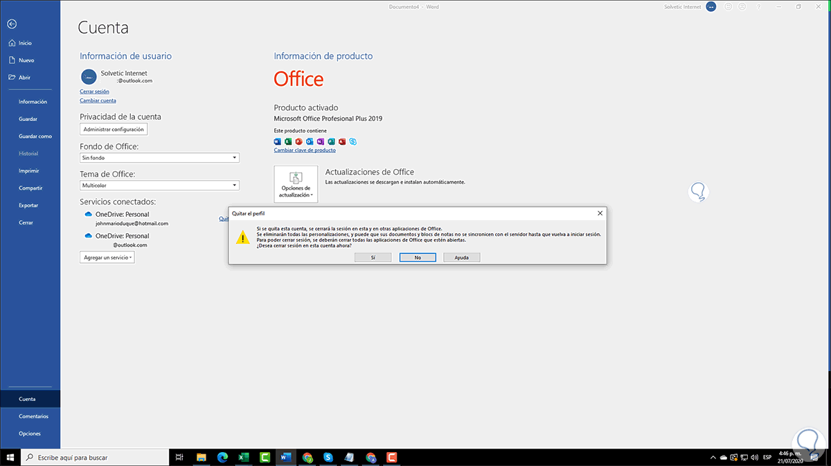 ▷ Cerrar sesión OneDrive Windows 10 - Solvetic