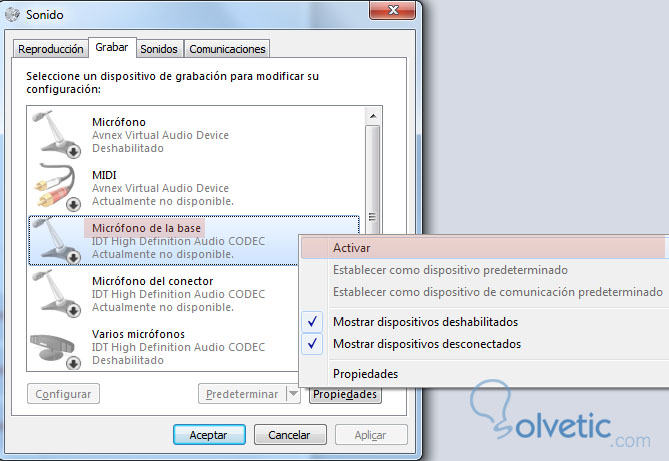 Probar micrófono windows 7