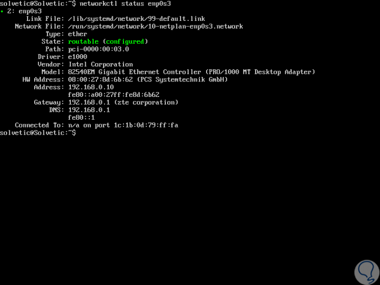 Cómo usar networkctl y ver estado de interfaces de red Linux Solvetic