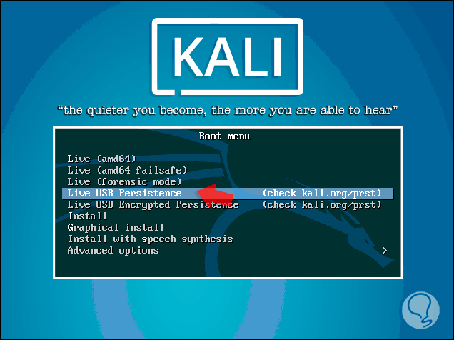 Árbol genealógico síndrome Prestigioso Cómo instalar Kali Linux en USB Persistente - Solvetic