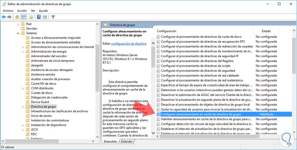 Almacenamiento en caché de GPO Windows Server 2016 Solvetic