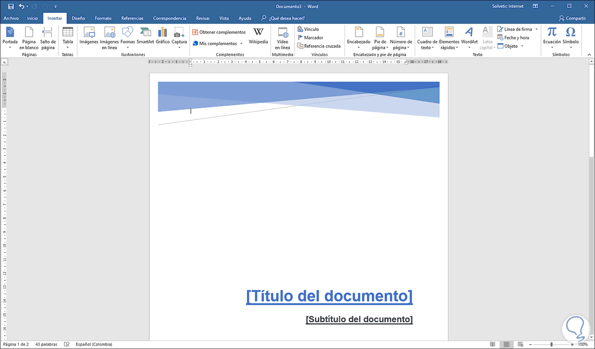 Crear Portadas En Word ▷ Cómo hacer una portada en Word 2019, 2016 ✔️ - Solvetic