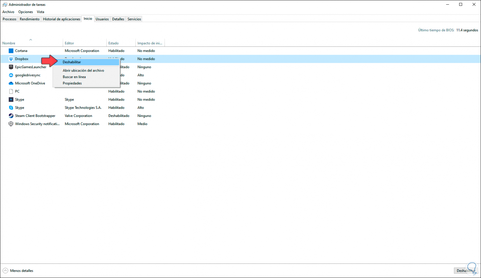 Cómo quitar Dropbox de inicio Windows 10 o Mac Solvetic
