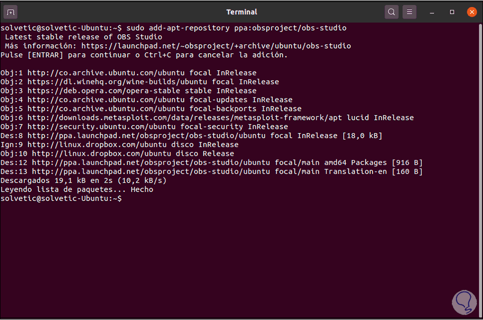 Instalar OBS en Ubuntu 20.04 Solvetic