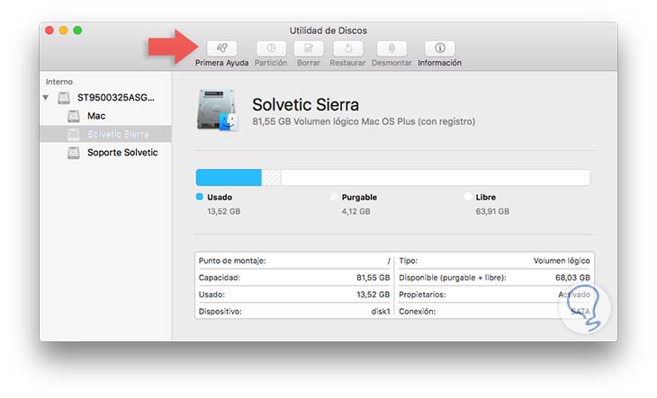 fiabilidad pollo realeza Cómo reparar el disco y sistema de archivos macOS Sierra - Solvetic