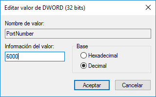 Cambiar puerto escritorio remoto windows server 2016