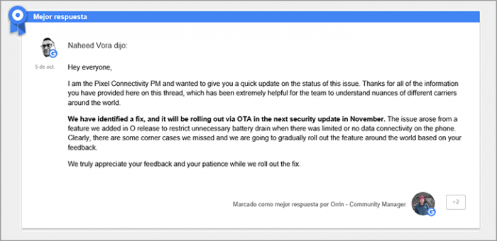 Imagen adjunta: respuesta-google-fallo-android-oreo.png