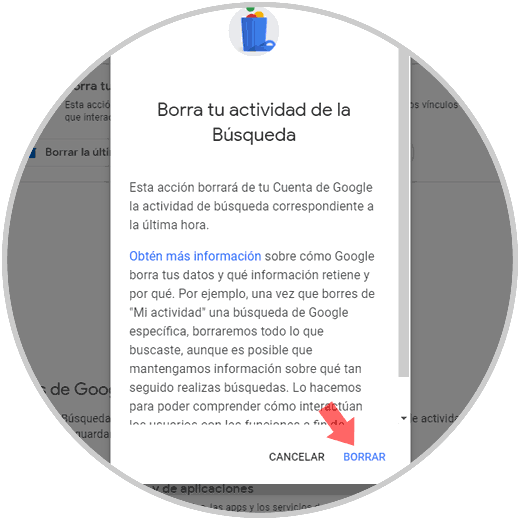 Borrar historial de búsqueda Google móvil y PC Solvetic