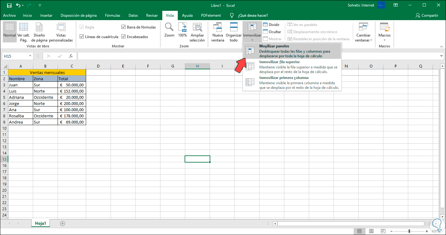 Como Insertar Varias Filas En Excel Cómo inmovilizar columnas y filas en Excel 2019 - Solvetic