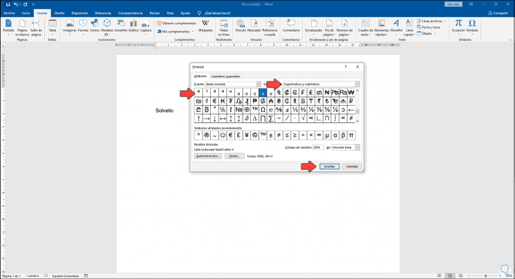 Cómo poner Superíndice o Subíndice en Word Solvetic