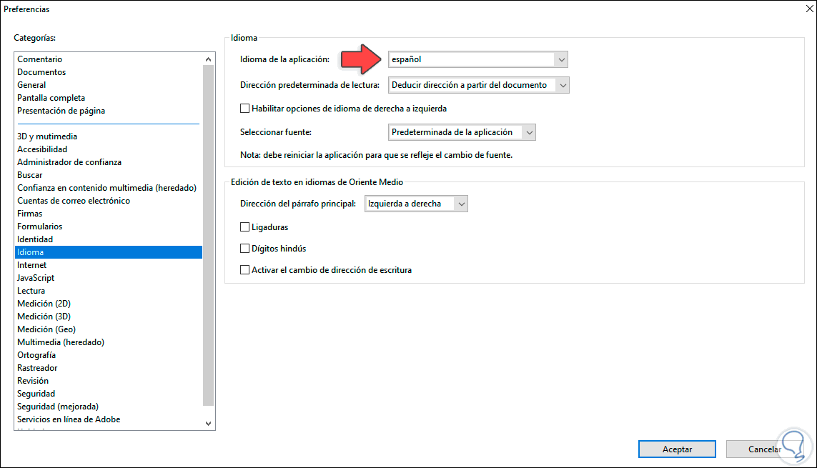 Cómo cambiar idioma Adobe Reader DC Solvetic