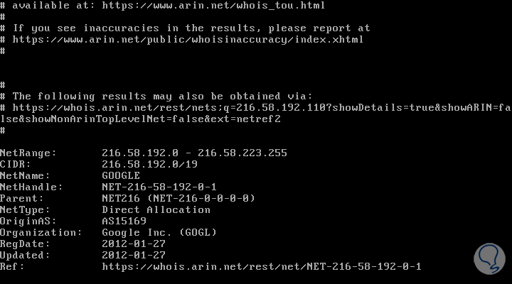 Encontrar ubicación de servidor dominio con WHOIS Linux Windows