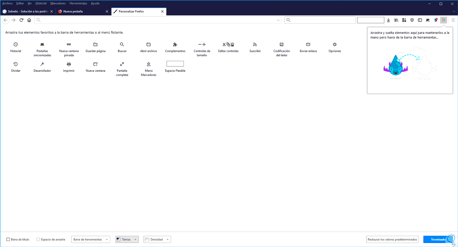 Personalizar barra de y temas Firefox Quantum
