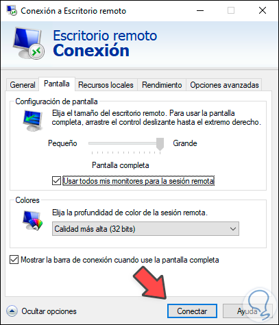 domesticar Autorización no usado Cómo usar varios monitores Escritorio Remoto Windows 10 - Solvetic