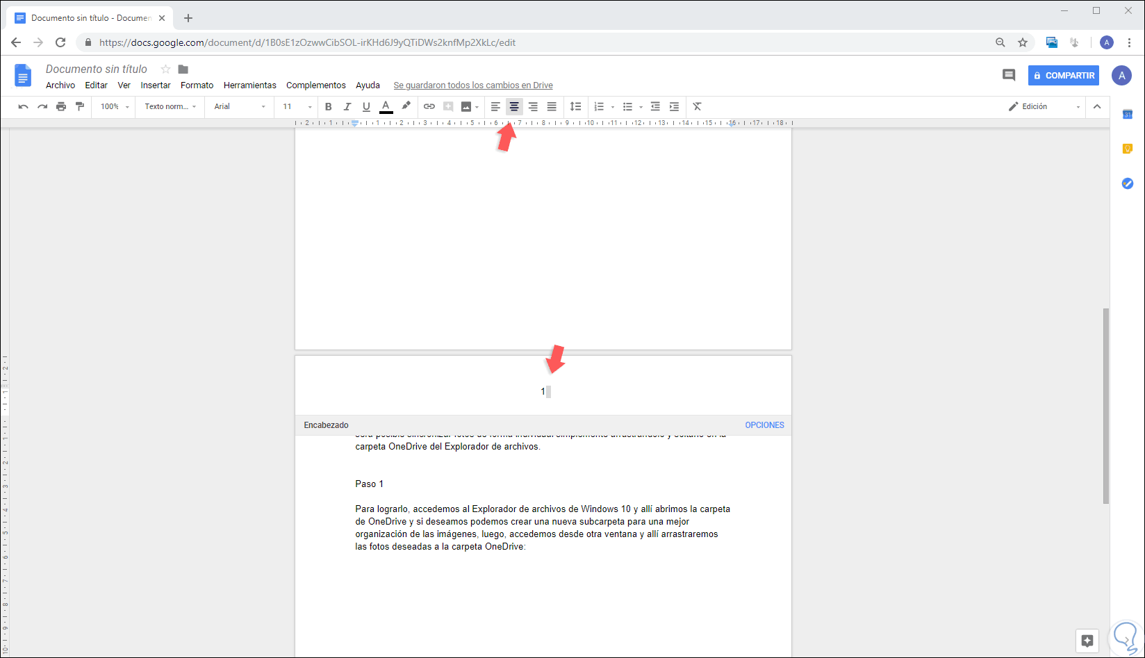 Como numerar páginas no Google Docs