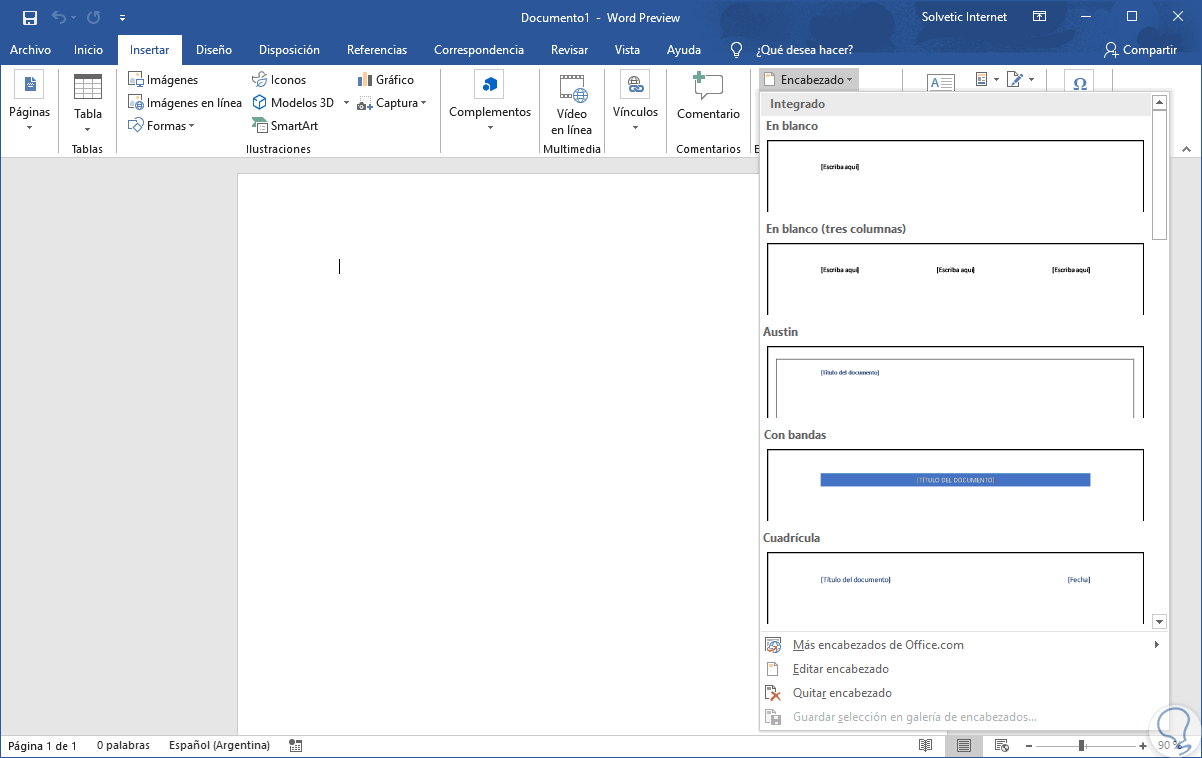 Hacer pie de página o encabezado Word 2016 con imagen - Solvetic