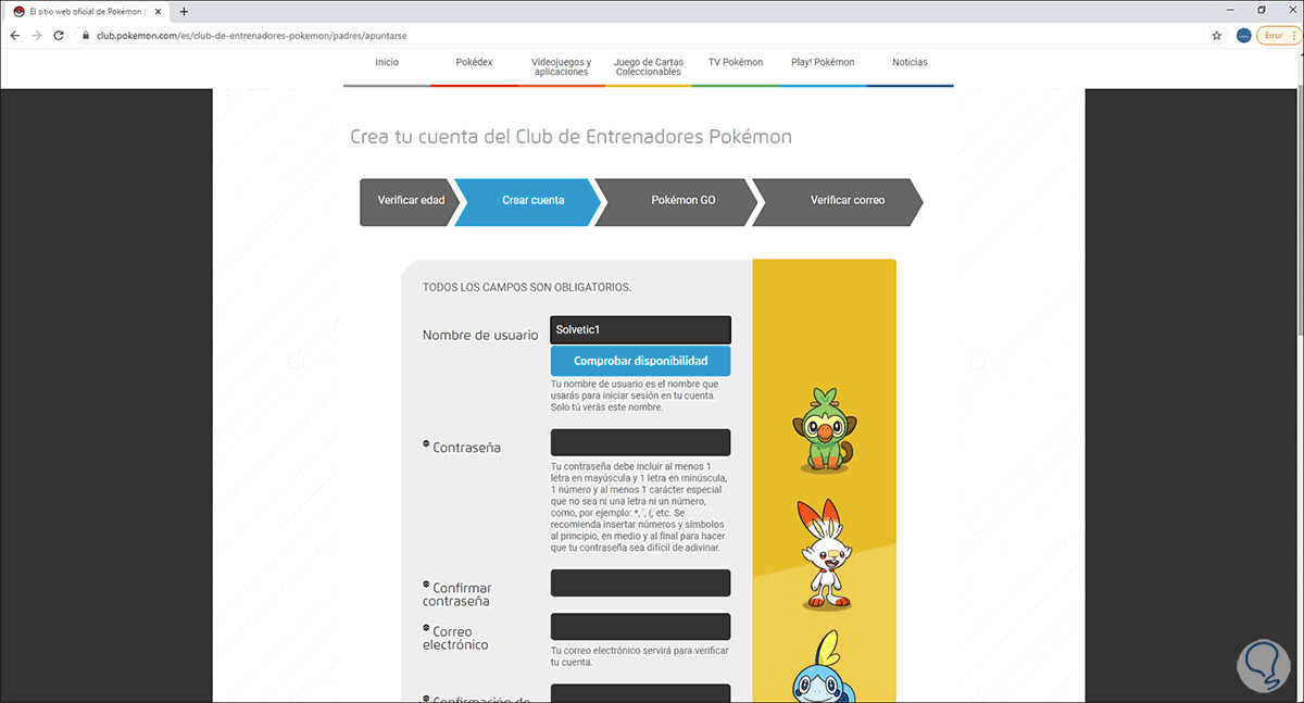 Cómo crear una cuenta de Pokemon Go Club de entrenadores 2021 - Solvetic