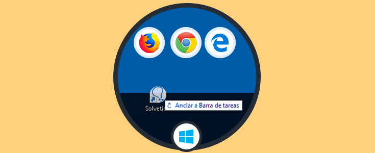 Anclar página web Chrome, Firefox o Edge en barra de tareas Windows 10