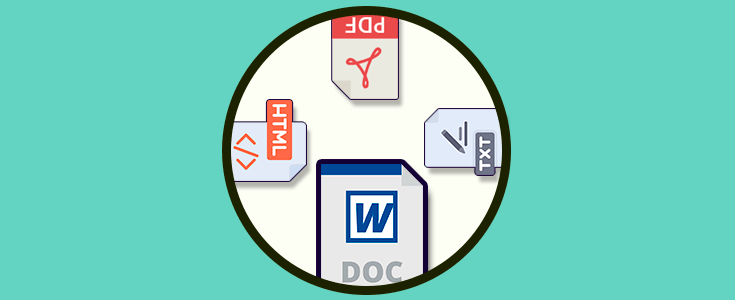 Exportar documentos de Word a PDF, Página web html u otro formato