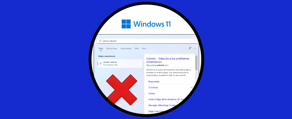 Desactivar Enlaces web de Búsqueda Windows 11
