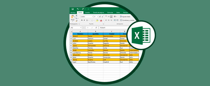 Cómo alternar color entre filas o columnas Excel 2016
