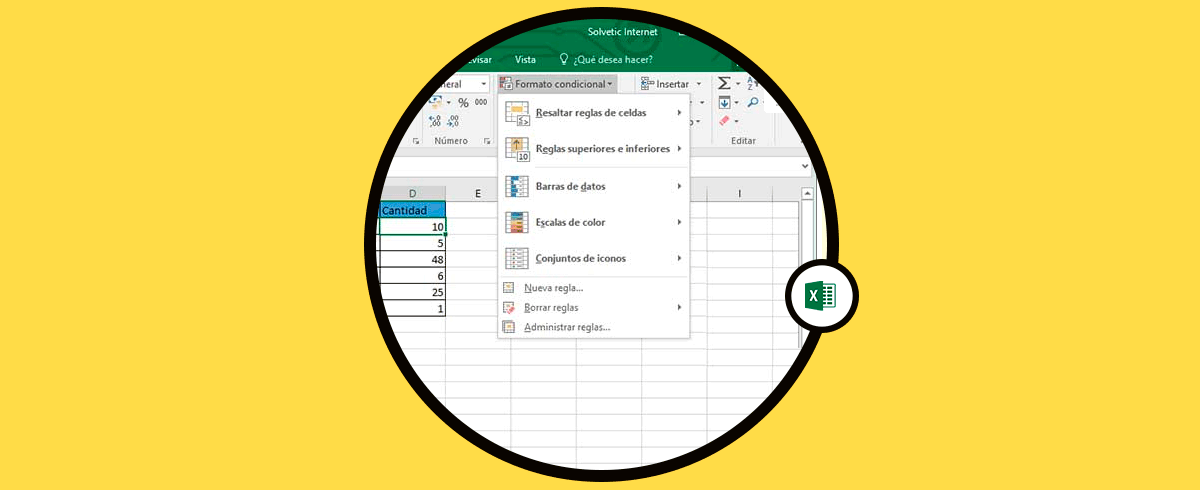 Cómo aplicar formato condicional en Excel 2016 y Excel 2019
