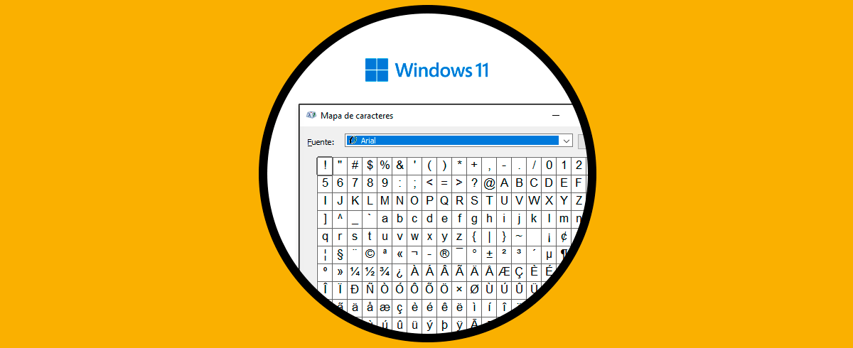 Cómo abrir Mapa de Caracteres Windows 11