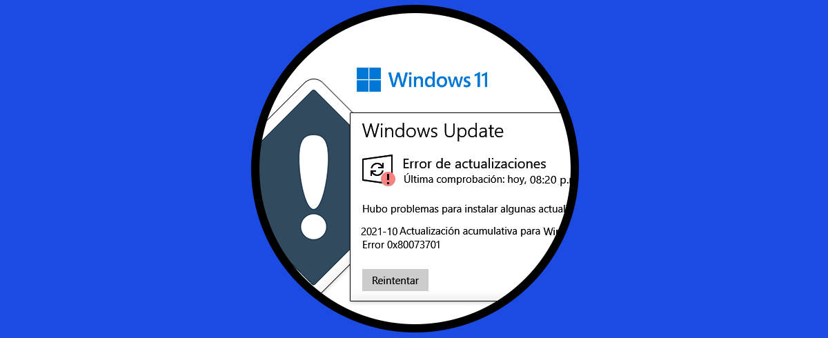 Solucionar Error Windows Update 0x80073701