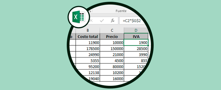 grieta lógica Oclusión Cómo calcular precio con IVA en Excel 2016, 2013 - Solvetic